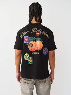 True Religion T-Shirt Ss Orchard Stamps Jet Black