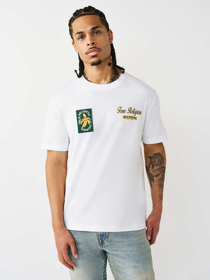 True Religion T-Shirt Ss Orchard Stamps Optic White