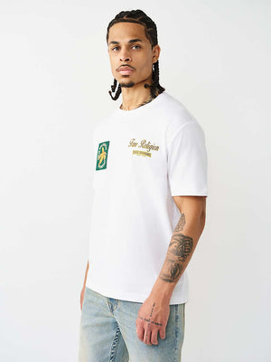 True Religion T-Shirt Ss Orchard Stamps Optic White