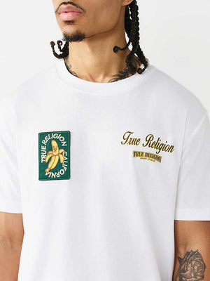 True Religion T-Shirt Ss Orchard Stamps Optic White