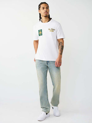 True Religion T-Shirt Ss Orchard Stamps Optic White