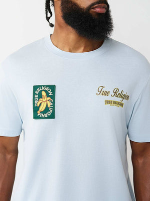 True Religion T-Shirt Ss Orchard Stamps Baby Blue