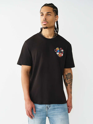 True Religion T-Shirt Ss Garden Hs Logo Jet Black