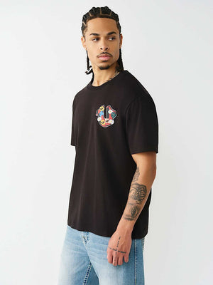 True Religion T-Shirt Ss Garden Hs Logo Jet Black