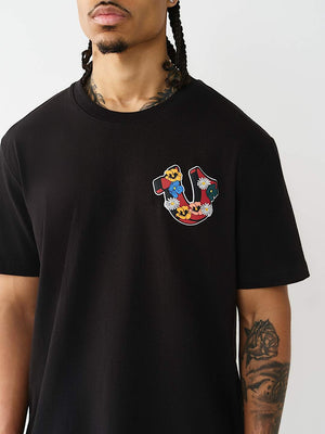 True Religion T-Shirt Ss Garden Hs Logo Jet Black