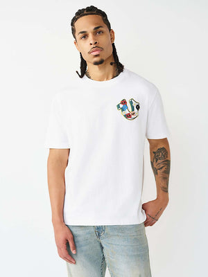 True Religion T-Shirt Ss Garden Hs Logo Optic White