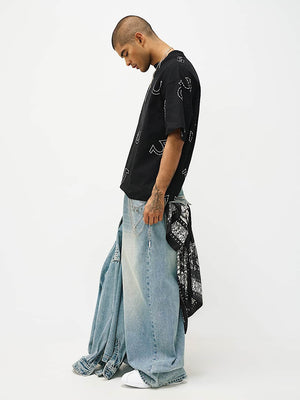 True Religion T-Shirt Ss Hs Print Oversized Jet Black