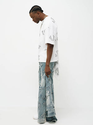 True Religion T-Shirt Ss Hs Print Oversized Optic White