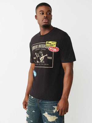 True Religion T-Shirt Ss Logo Patch Srs Jet Black