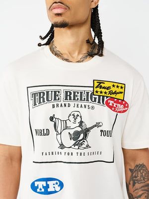 True Religion T-Shirt Ss Logo Patch Srs Winter White