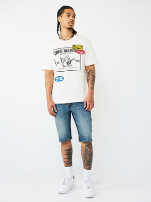 True Religion T-Shirt Ss Logo Patch Srs Winter White