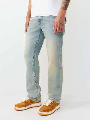True Religion Jeans Ricky Sn Flap Bk Pkt Embr 34In Pollen Bleach Light Wash