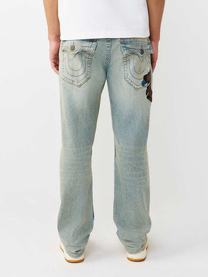 True Religion Jeans Ricky Sn Flap Bk Pkt Embr 34In Pollen Bleach Light Wash