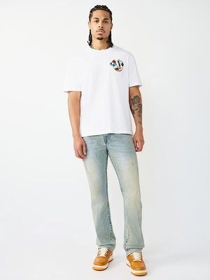 True Religion Jeans Ricky Sn Flap Bk Pkt Embr 34In Pollen Bleach Light Wash