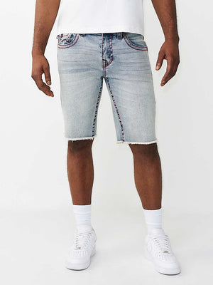 True Religion Shorts Ricky Sn Flap Fray Hem Starlit Gleam Light Wash
