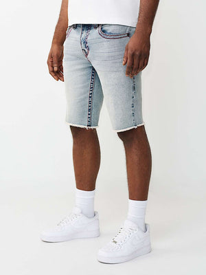 True Religion Shorts Ricky Sn Flap Fray Hem Starlit Gleam Light Wash