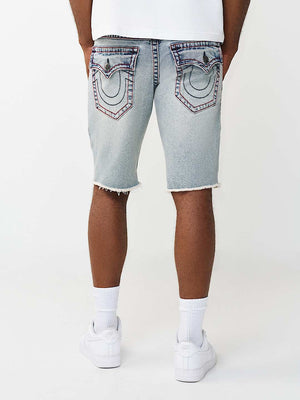 True Religion Shorts Ricky Sn Flap Fray Hem Starlit Gleam Light Wash