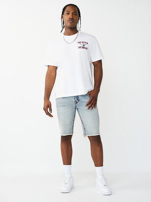 True Religion Shorts Ricky Sn Flap Fray Hem Starlit Gleam Light Wash