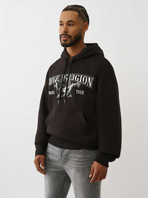 True Religion Hoodie Boxy Logo Jet Black
