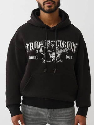 True Religion Hoodie Boxy Logo Jet Black