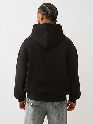 True Religion Hoodie Boxy Logo Jet Black