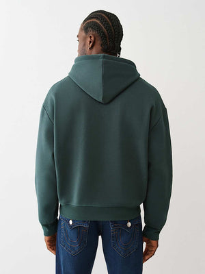 True Religion Hoodie Boxy Logo Green Gables