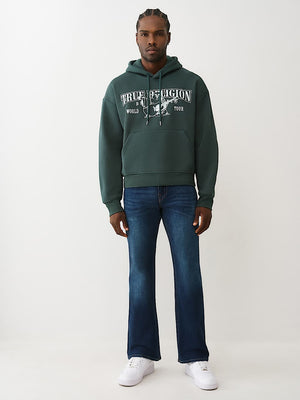 True Religion Hoodie Boxy Logo Green Gables