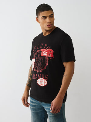 True Religion T-Shirt Ss World Tour Champs Jet Black