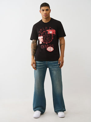 True Religion T-Shirt Ss World Tour Champs Jet Black