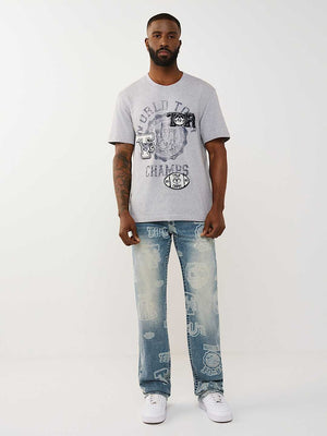 True Religion T-Shirt Ss World Tour Champs Heather Grey