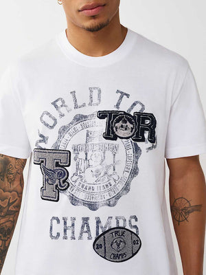 True Religion T-Shirt Ss World Tour Champs Optic White