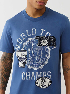 True Religion T-Shirt Ss World Tour Champs Vintage Navy