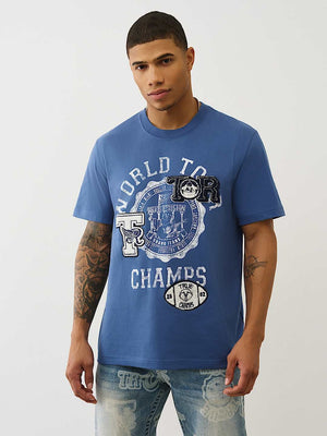 True Religion T-Shirt Ss World Tour Champs Vintage Navy