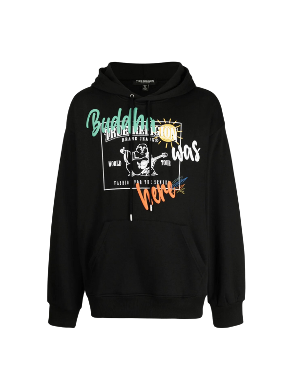 True Religion Hoodie Relaxed Logo Black