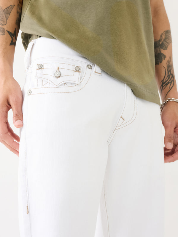 True Religion Shorts Ricky Flap Raw Hem Optic White