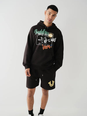True Religion Hoodie Relaxed Logo Black-True Religion