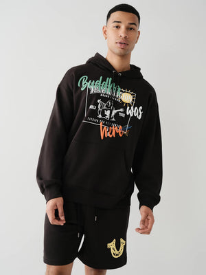 True Religion Hoodie Relaxed Logo Black-True Religion