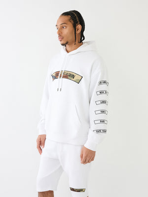 True Religion Relaxed Hoodie Embro Optic White-True Religion