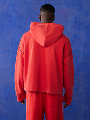 True Religion Blu X Tr Hoodie Washed Red-True Religion