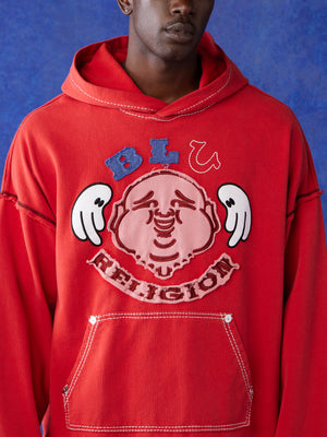 True Religion Blu X Tr Hoodie Washed Red-True Religion