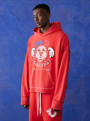 True Religion Blu X Tr Hoodie Washed Red-True Religion