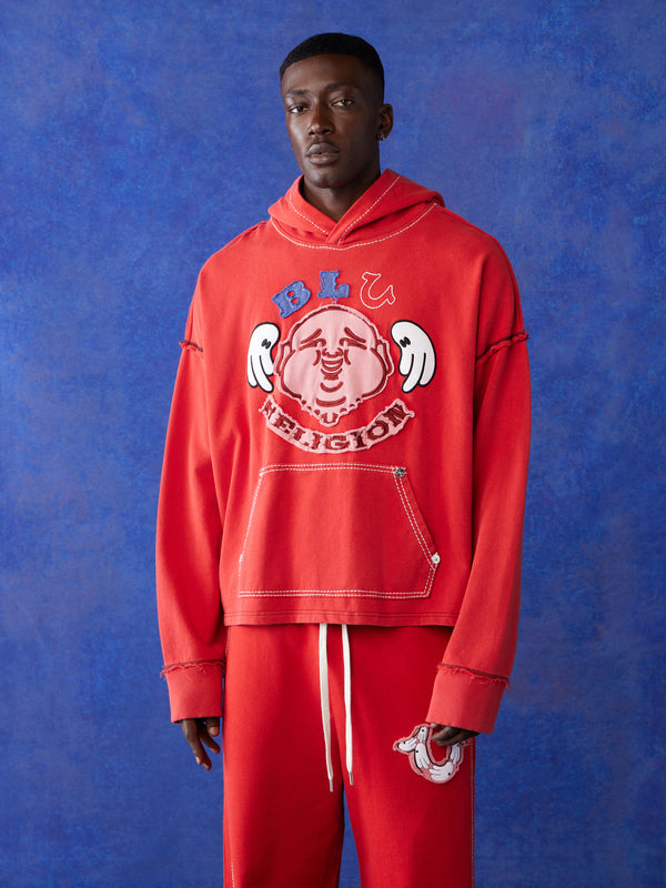 True Religion Blu X Tr Hoodie Washed Red