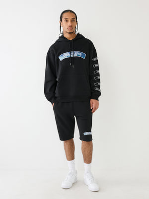 True Religion Relaxed Embro Tab Hoodie Jet Black-True Religion