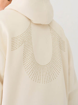 True Religion Relaxed Hoodie Stud Winter White-True Religion