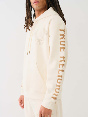 True Religion Relaxed Hoodie Stud Winter White-True Religion