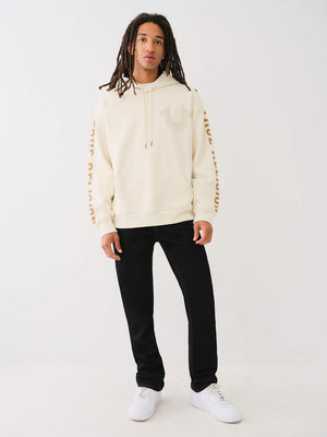 True Religion Relaxed Hoodie Stud Winter White-True Religion
