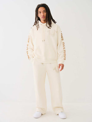 True Religion Relaxed Hoodie Stud Winter White-True Religion