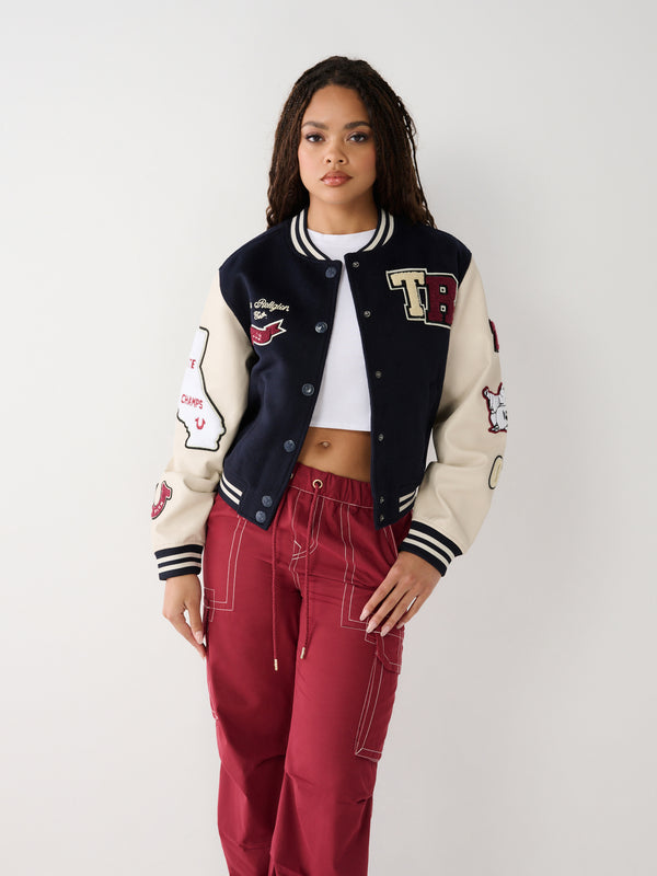 True Religion Varsity Jacket Dress Blue