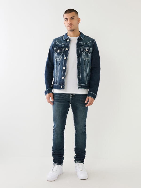 True Religion Jimmy Jacket Super T Aquamarine Dark Wash