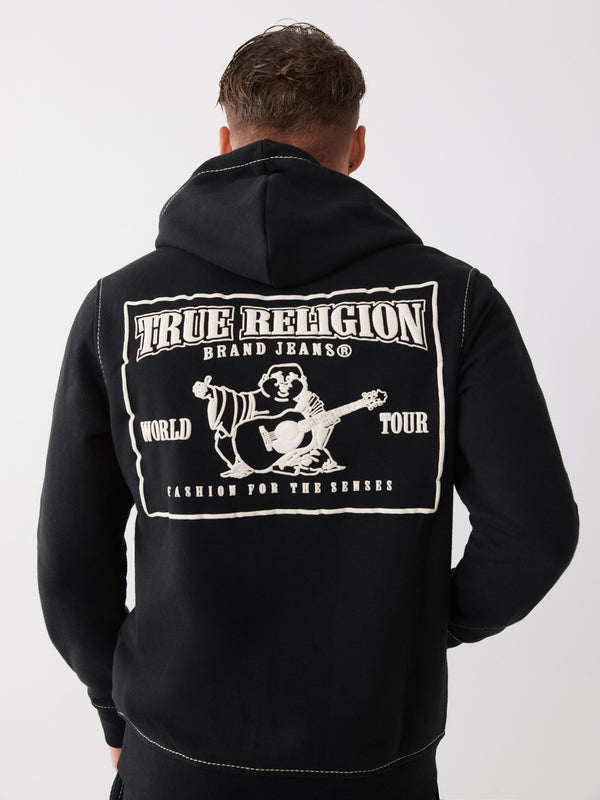 True Religion Jacket Big T Hood Jet Black